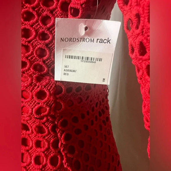 ASTR The Label Red Lace Long Sleeve Bodycon Dress Size Small - Picture 7 of 12